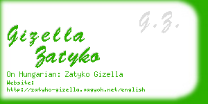 gizella zatyko business card